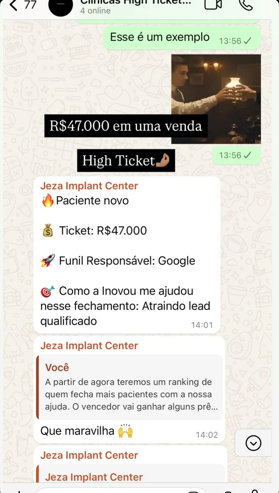Resultado real de cliente